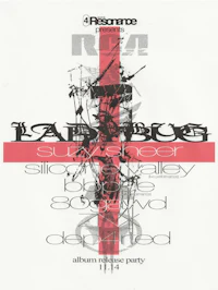 a poster for a party with an image of a cross