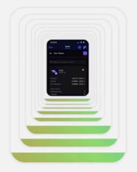 an iphone with a green and blue striped background
