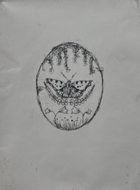 a drawing of a butterfly in a circle