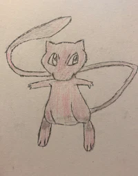 a drawing of a pokemon with a pink tail