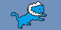 a blue lion on a blue background