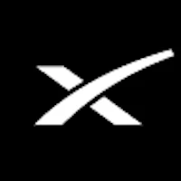 the x logo on a black background