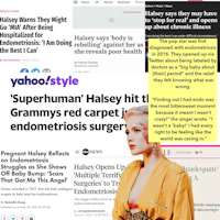 a screenshot of a news article about a woman's breasts