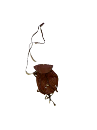 a small brown purse with a chain attached to it