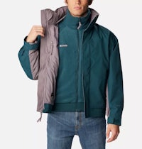 men's columbia jacket in teal and grey
