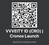 a qr code with the words vwity id cro cronos launch