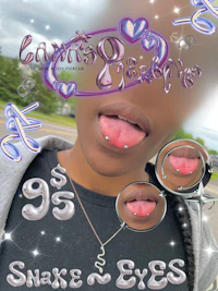 a picture of a woman with a piercing on her tongue