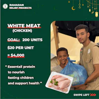 ramadan projects white meat chicken goal 200 units per $ per unit