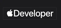the apple developer logo on a black background