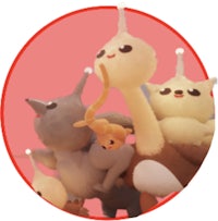 a group of stuffed animals in a circle