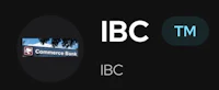 ibc bank logo on a black background