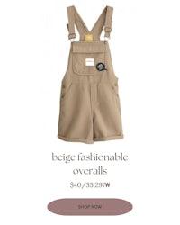 beige fashionable overalls