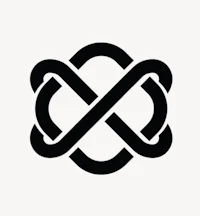 a black and white infinity symbol on a white background