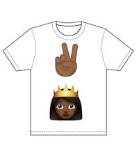 a t - shirt with an emoji with a crown on it