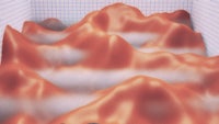 a 3d image of a mountain in a room