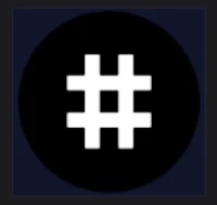 a white hash symbol on a black background