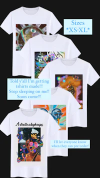 four t - shirts with different images on them