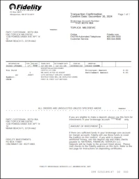 a document with the name of fidelity
