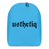 a blue backpack with the word'pithesu'on it