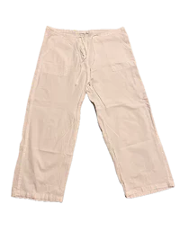 a pair of white pants on a black background