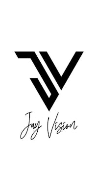 a black and white logo for jv vision