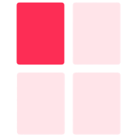 four squares with red and pink squares