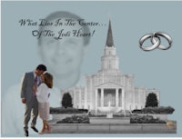 a picture of a couple in front of a temple