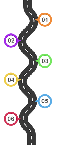 an image of a winding road with numbers on it