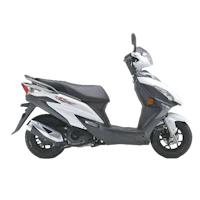 a white and black scooter on a black background