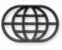 an image of a black globe on a white background