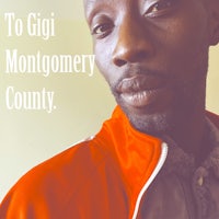 a man in an orange jacket with the words to gii montgomery county