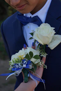 a man wearing a blue suit