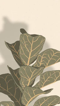 an illustration of a leafy plant on a beige background