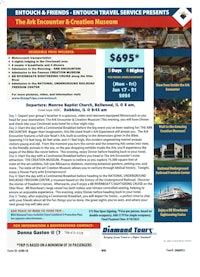 a flyer with a picture of a cruise ship