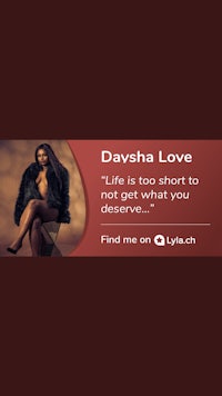 a woman in a black dress with the words'daysha love life is too short for you to discover find me on lyric