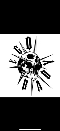 a black and white image of a skull