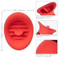 a diagram showing the dimensions of a red sex toy
