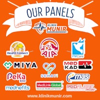 our panel logos on an orange background