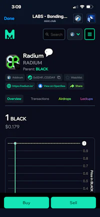 a screenshot of the radium app on an iphone