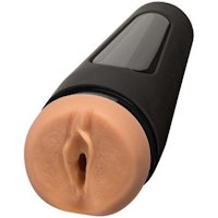 a black plastic sex toy with a hole in it