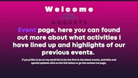 welcome to nuggets event page