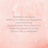 a pink background with a quote about standing in darkness