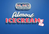 almost ice cream logo on a blue background