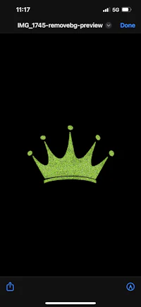 a green crown on a black background