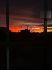 a view of a sunset through a window