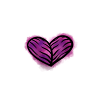a purple heart on a black background