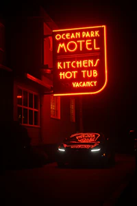 ocean park motel neon sign