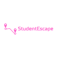 student escape logo on a black background