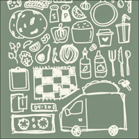 An assortment of taco truck contents