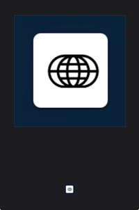 a black and white icon with a globe on it